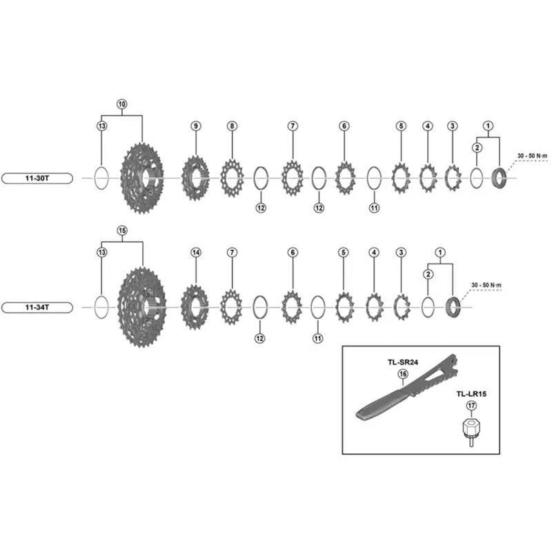 Shimano Spares CSM737 Lockring Spacer-1
