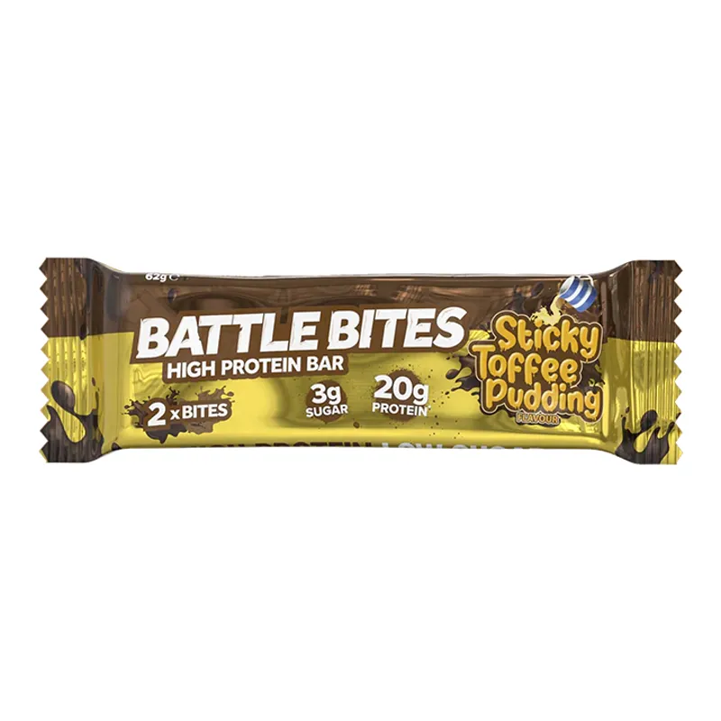 Battle Bites High Protein Bar - 1 x 62g Bar Sticky Toffee Pudding
