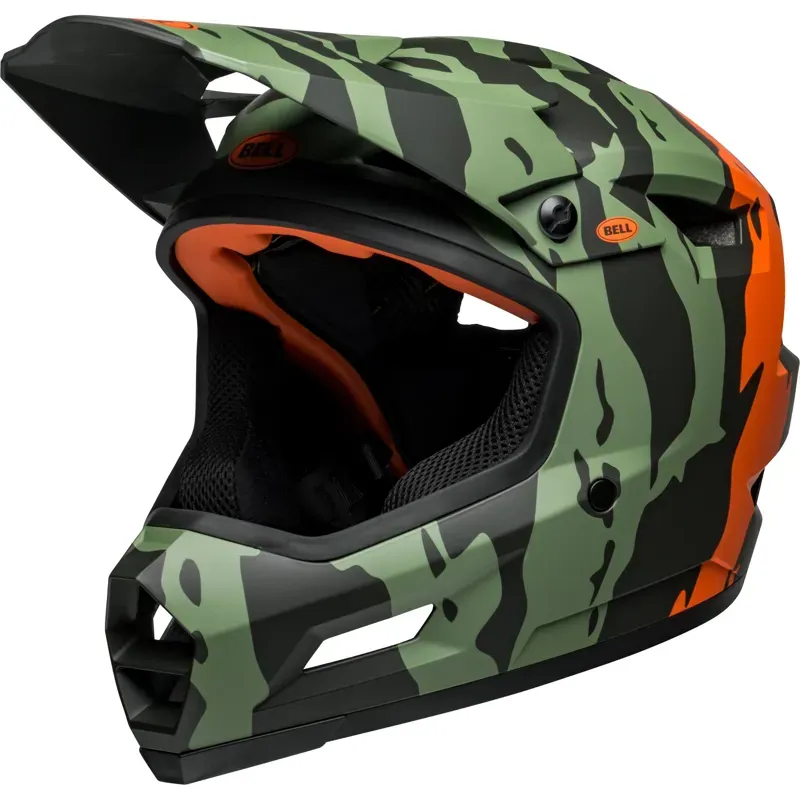 Bell Sanction 2 Dlx Mips Mtb Full Face Helmet in Ravine Matte Dark Green/Orange