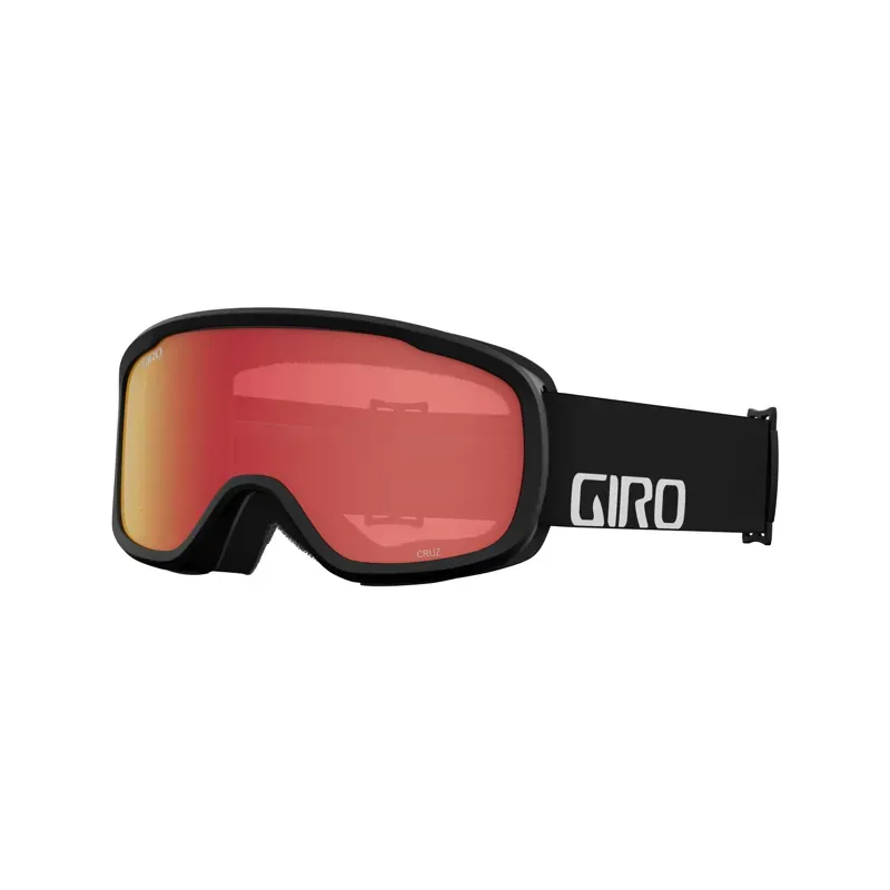 Giro Cruz Snow Goggles in Black Wordmark - Amber Scarlet Lenses