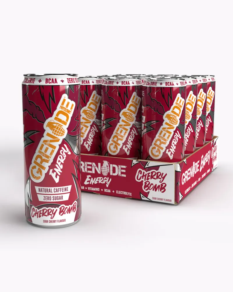 Grenade Energy Drink - 12 x 330ml Cherry Bomb