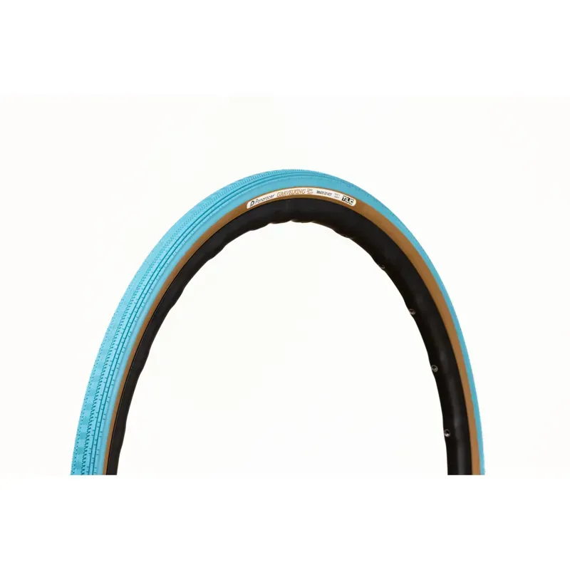Panaracer Gravel King Semi Slick Colour Edition TLC 700c Gravel Tyre in Turquoise Blue/Brown