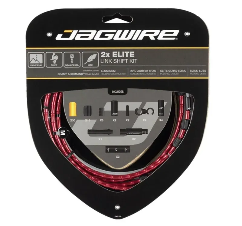 Jagwire 2X 5mm Elite Link Shift Cable Kit in Red