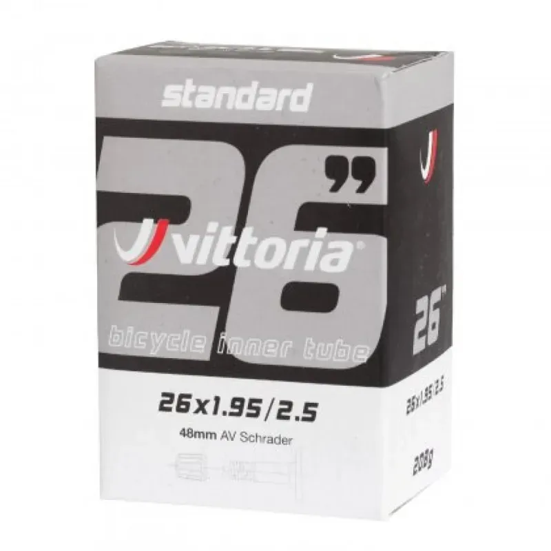 Vittoria Standard 24x1.95/2.125 48mm Schrader Valve Inner Tube in Black