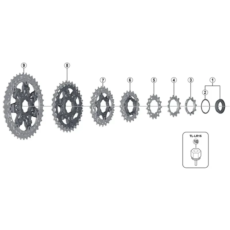 Shimano Spares CSM9000 Lockring and Spacer in Black-1