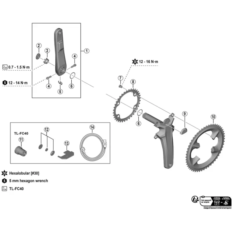 Shimano Spares FCR9100-P Left Crank Fixing Ring-1