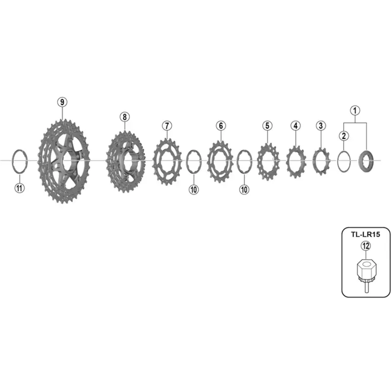 Shimano Spares CS-HG800-11 Lock Ring and Spacer-2
